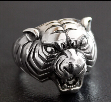 Tiger Head 925 Silver Ring